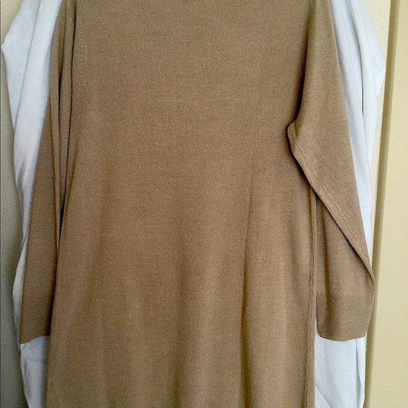 Beige sequined tunic sweater. L - Picture 3 of 3